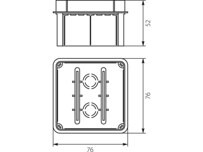 Puszka podtynkowa łączeniowa kwadratowa 80x80x52mm z deklem Elektro-Plast Opatówek Pp/t 1 11.1-124813