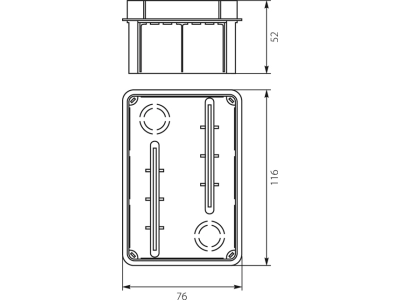 Puszka podtynkowa łączeniowa prostokątna 120x80x52mm z deklem Elektro-Plast Opatówek Pp/t 2 11.2-124816