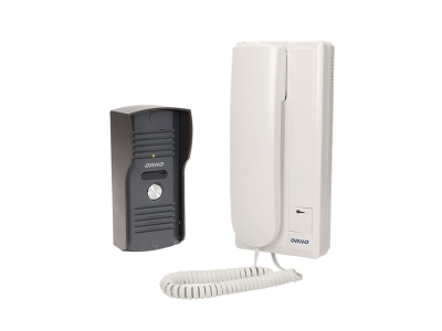 Zestaw domofonowy 2-przewodowy jednorodzinny: stacja zewnętrzna + słuchawka 230V Orno ENSIS OR-DOM-RL-913-125125