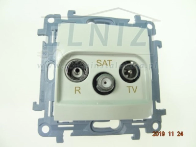 Gniazdko antenowe R+TV+SAT końcowe podtynkowe białe Kontakt-Simon SIMON 10 CASK.01/11-131487