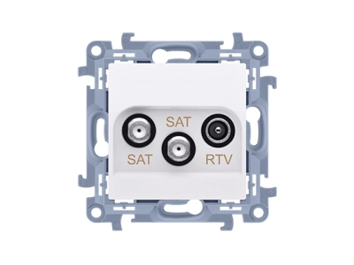Gniazdko antenowe RTV+2xSAT końcowe podtynkowe białe Kontakt-Simon SIMON 10 CASK2.01/11-132035