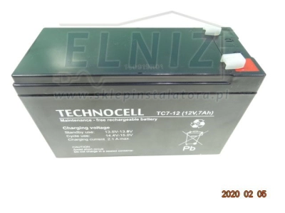 Akumulator ołowiowo-kwasowy 151mm 12V 7Ah Emu Technocell TC7-12-132124