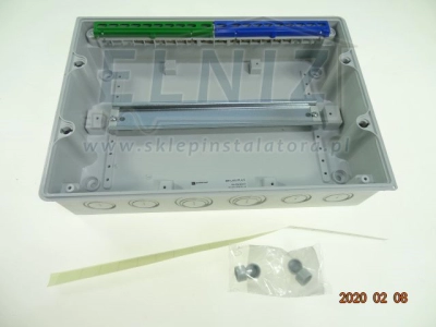Rozdzielnica natynkowa 1x12 modułów IP65 z zaciskami N+PE przezroczyste drzwiczki Elektro-Plast Nasielsk EP-LUX PLUS R