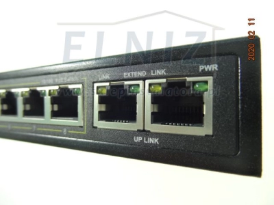 Switch 8 portów z zasileniem PoE RJ45 100Mb/s + 2 porty UPLINK RJ45 100Mb/s 96W Pulsar S108-132293