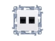 Gniazdko komputerowe 2xRJ45 8P8C kat. 5e nieekranowane podtynkowe białe Kontakt-Simon SIMON 10 C52.01/11-132050