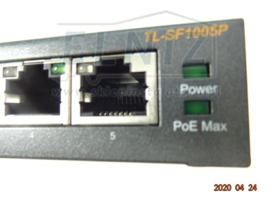 Switch 4 portów z zasileniem PoE RJ45 100Mb/s + 1 port UPLINK RJ45 100Mb/s 58W Tp-Link TL-SF1005P-133849