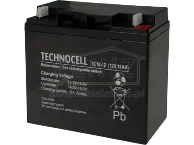 Akumulator ołowiowo-kwasowy 182mm 12V 18Ah Technocell TC18-12-137481