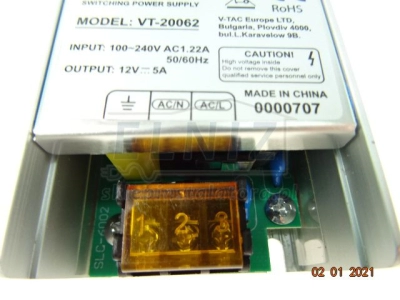 Zasilacz LED 12VDC 60W 5A siatkowy IP20 V-Tac VT-20062 3246-139124