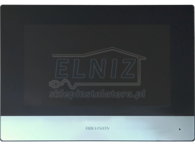 Monitor dotykowy LCD 7'' 1024x600px systemu wideofonowego IP PoE/12VDC intercom czarny Hikvision DS-KH6320-TE1-139989