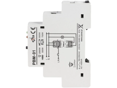 Przekaźnik bistabilny cewka 230VAC załączający 1xNO 16A/250VAC na szynę z przyciskiem Zamel PBM-01-141325