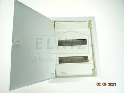 Rozdzielnica podtynkowa 2x12 modułów IP30 z zaciskami N+PE białe metalowe drzwiczki Eaton KLV-24UPS-F 178816-141985