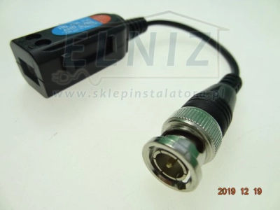 Transmitery video wtyk BNC na kablu dla systemów 8MP HD-TVI, HD-CVI, AHD, CVBS komplet 2szt. Pulsar P-TR1HD-143993