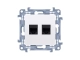 Gniazdko komputerowe 2xRJ45 8P8C kat. 6 nieekranowane podtynkowe białe Kontakt-Simon SIMON 10 C62.01/11-132051