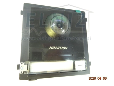 Moduł główny stacji zewnętrznej systemu wideofonowego IP PoE z kamerą 2MP z 1-kr. obudową natynkową Hikvision DS-