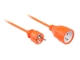 Przedłużacz elektryczny 230V bez wyłącznika: 1x gniazdo typu E + przewód 10m (3x1,5mm) + wtyk unischucko prosty pomarańczowy Kemot