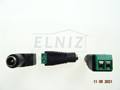 Gniazdo zasilające DC fi 2,1/5,5mm przejściówka na kostkę śrubową 1,5mm2-155584