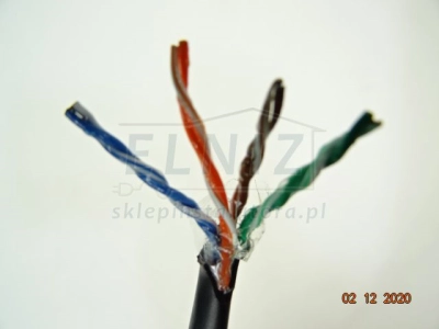 Kabel ziemny/napowietrzny skrętka żelowana nieekranowana drut U/UTPw kat.5e 4x2x0,5mm-140679